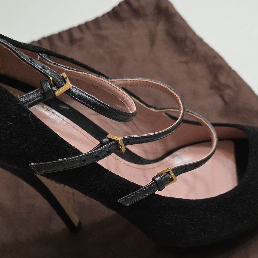 Gucci Black Strappy Women's Heels - Picture 6 of 7